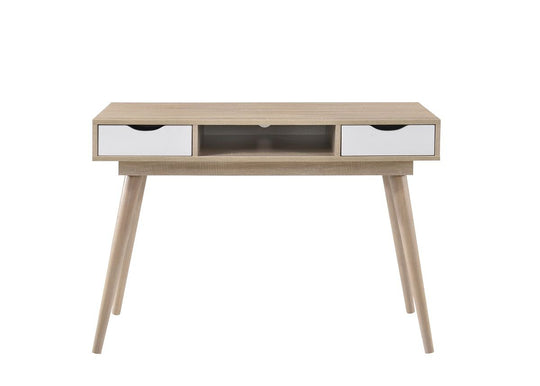 Sonoma Oak Home Office Desk with 2 Drawers – Scandinavian Style