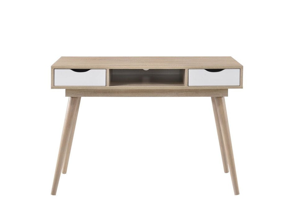Sonoma Oak Home Office Desk with 2 Drawers – Scandinavian Style