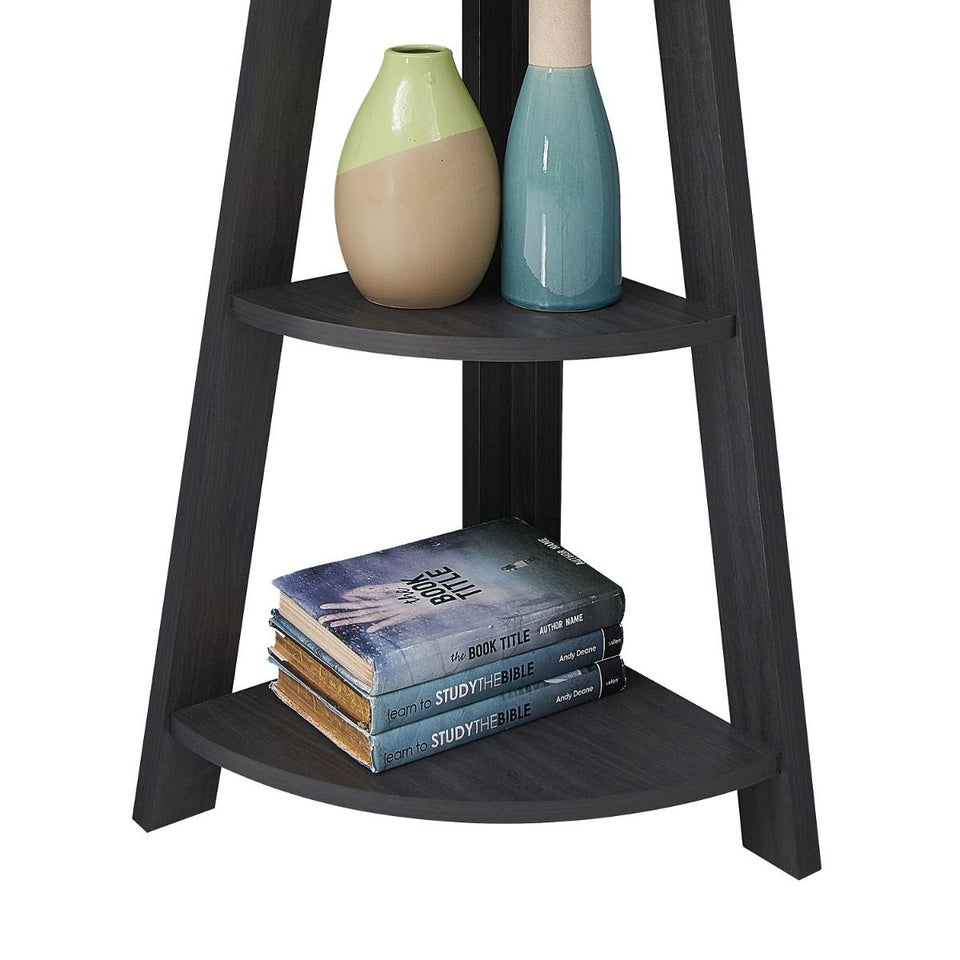 5 Tier Corner Ladder Shelving Storage Shelves  Bookcase Unit