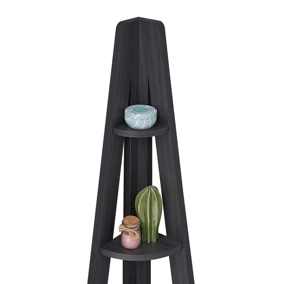 5 Tier Corner Ladder Shelving Storage Shelves  Bookcase Unit