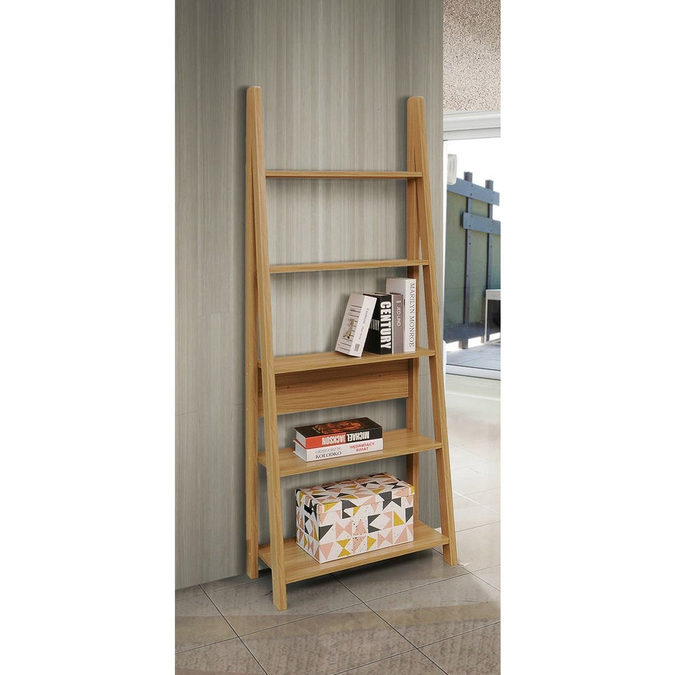 5 Tier Ladder Shelving Storage Shelves  Bookcase Unit