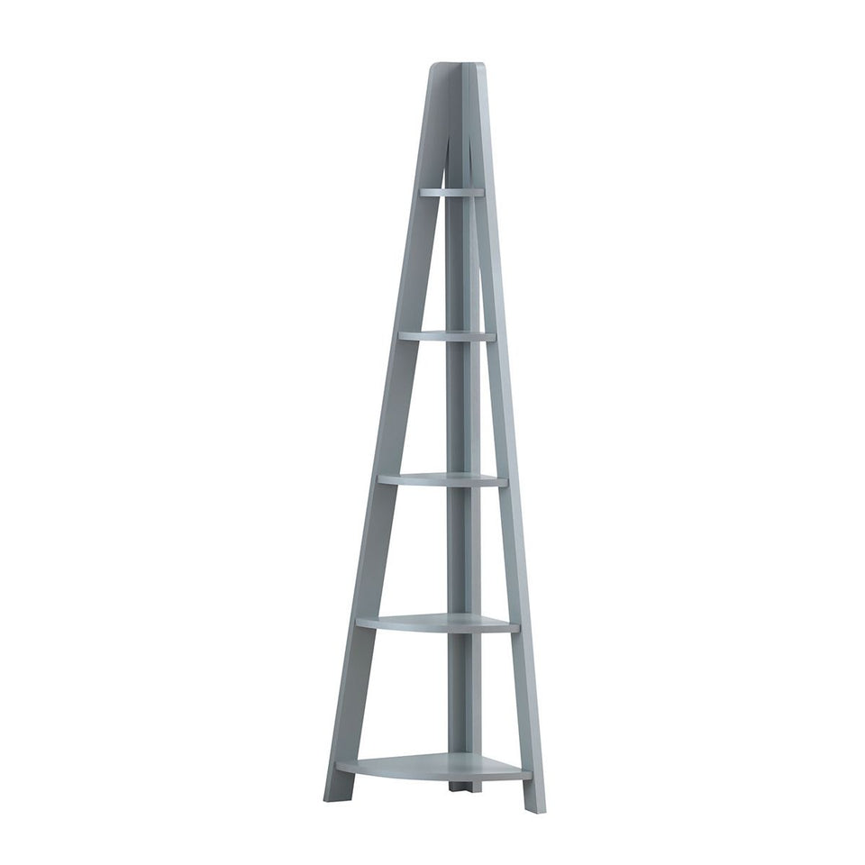 5 Tier Corner Ladder Shelving Storage Shelves  Bookcase Unit