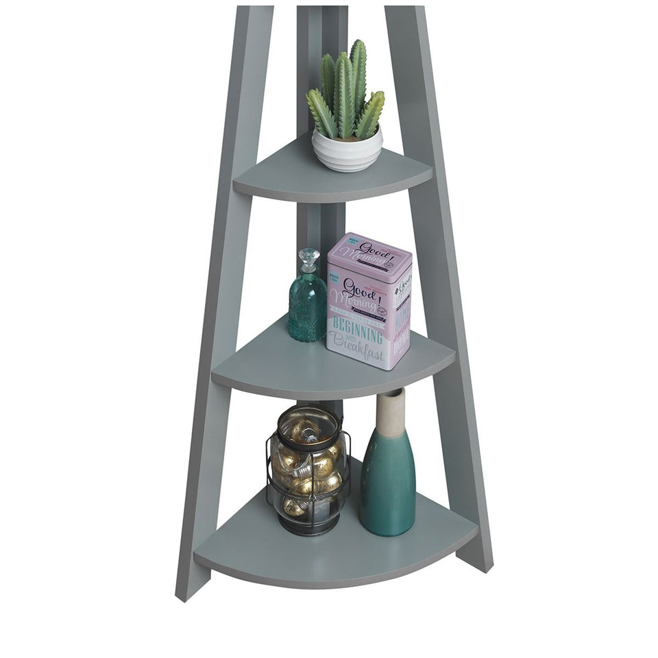 5 Tier Corner Ladder Shelving Storage Shelves  Bookcase Unit