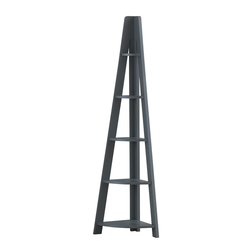 5 Tier Corner Ladder Shelving Storage Shelves  Bookcase Unit
