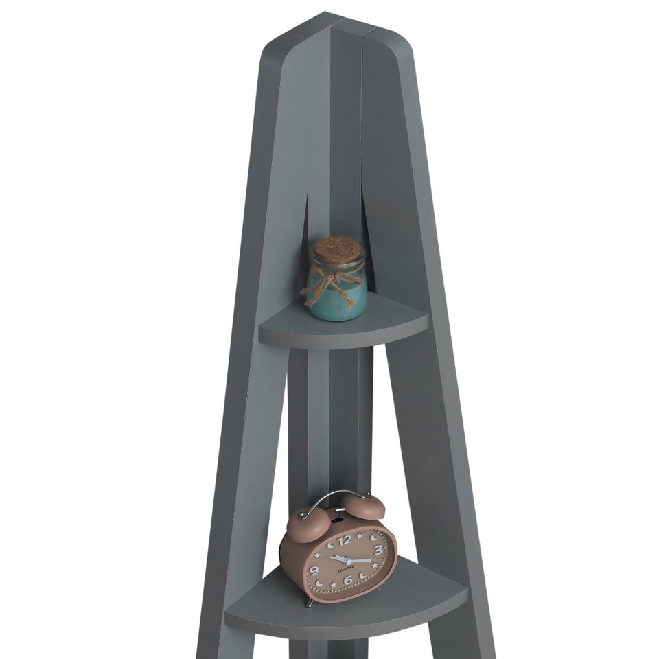 5 Tier Corner Ladder Shelving Storage Shelves  Bookcase Unit