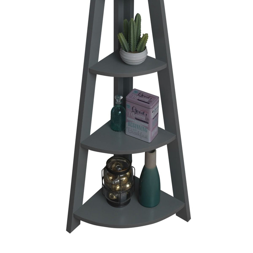 5 Tier Corner Ladder Shelving Storage Shelves  Bookcase Unit