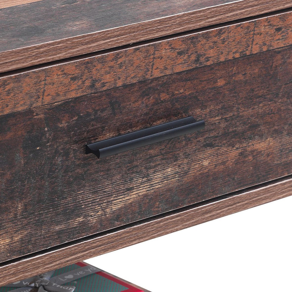 Modern Rustic Nightstand Bedside Table with 1 Drawer and Shelf – Ideal for Lamps and Storage