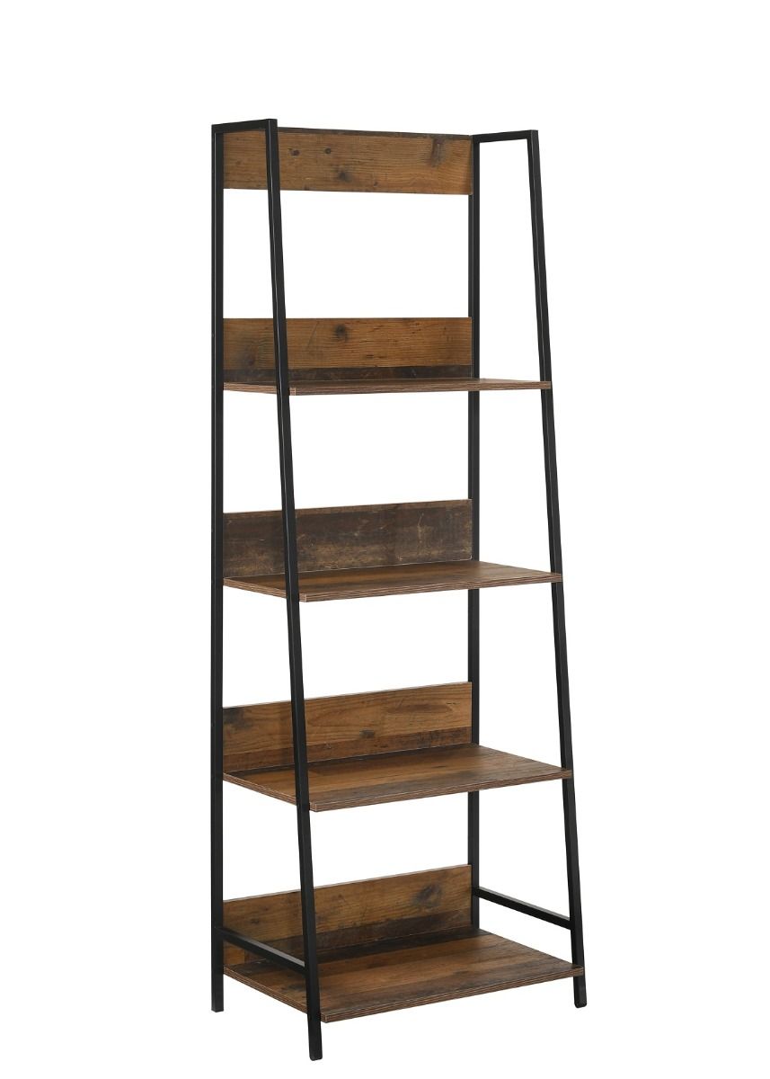 4-Tier Rustic Oak Bookcase Unit – Tier Shelving Storage Book Shelves for Home, Living Room and Office