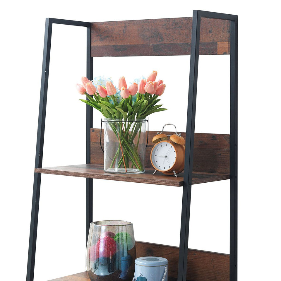 4-Tier Rustic Oak Bookcase Unit – Tier Shelving Storage Book Shelves for Home, Living Room and Office