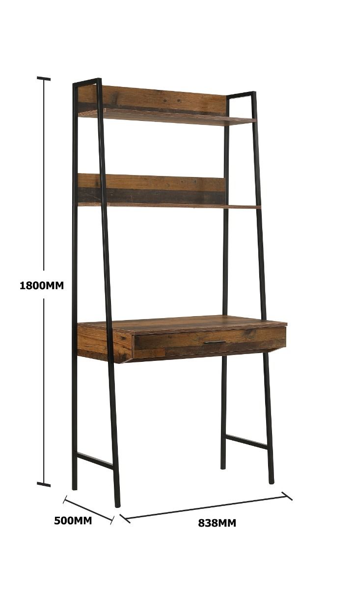 Rustic Oak Home Desk Table with 1 Drawer Study Office Computer Laptop Workstation