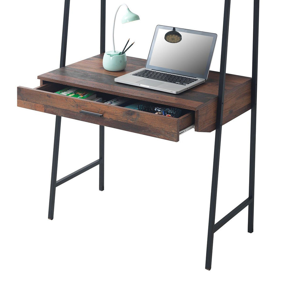 Rustic Oak Home Desk Table with 1 Drawer Study Office Computer Laptop Workstation