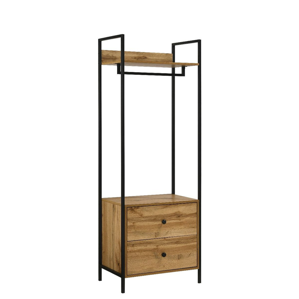 3 Piece Open Wardrobe Bedroom Furniture Set Wardrobe Drawers Metal Frame and Legs-– Stylish Storage Solution