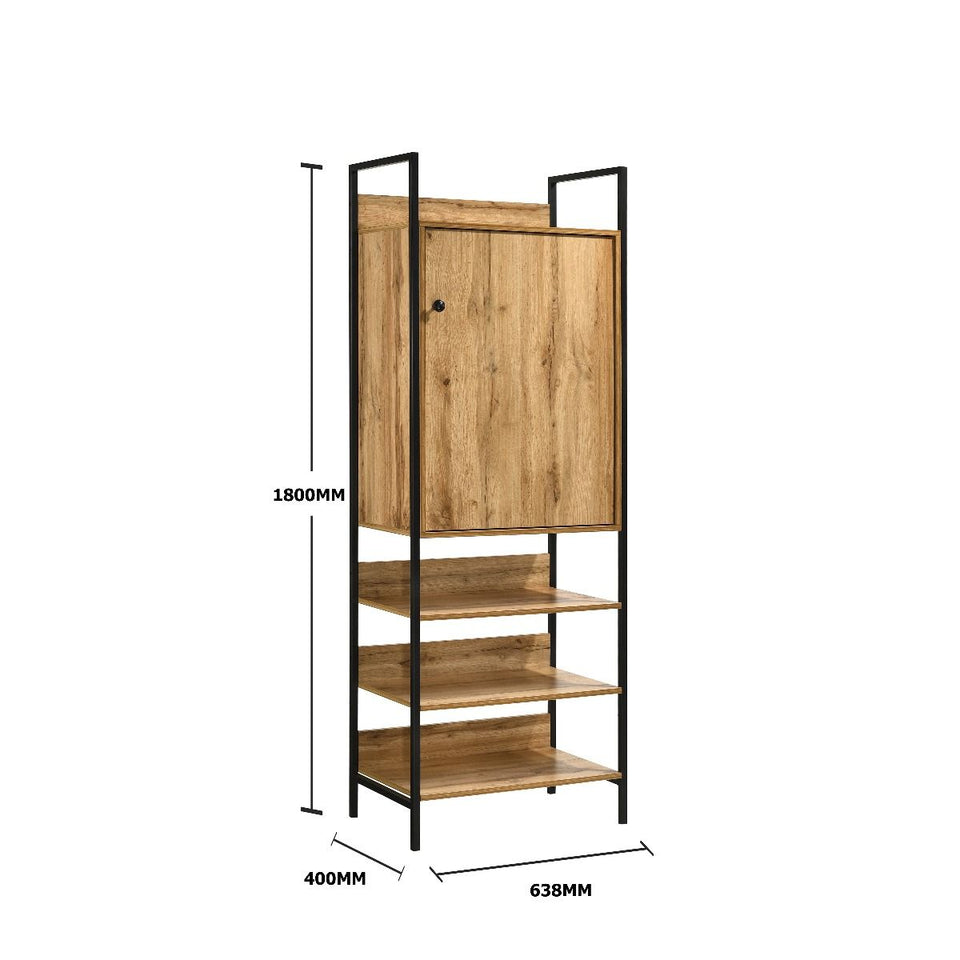 3 Piece Open Wardrobe Bedroom Furniture Set Wardrobe Drawers Metal Frame and Legs-– Stylish Storage Solution
