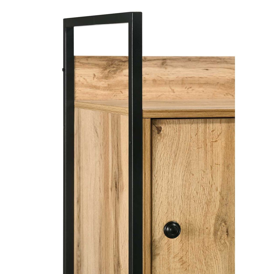 3 Piece Open Wardrobe Bedroom Furniture Set Wardrobe Drawers Metal Frame and Legs-– Stylish Storage Solution