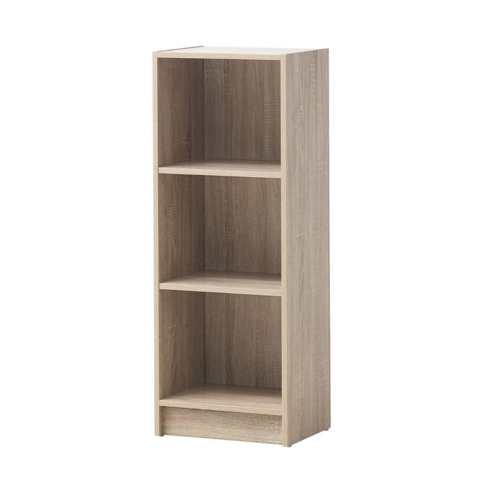 Medium Sonoma Oak Bookcase – 3 Adjustable Shelves for Home and Office