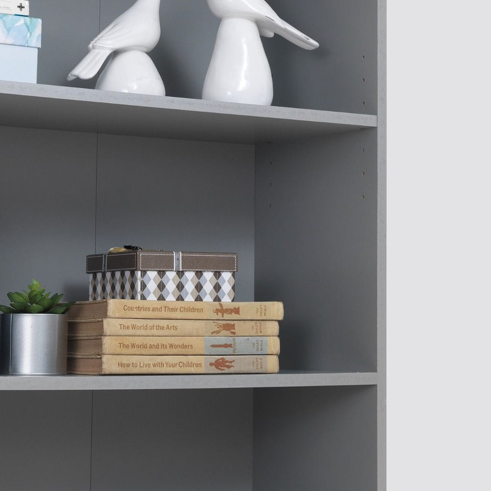 Modern Design Tall Bookcase 4 Tier Adjustable Shelves Unit.