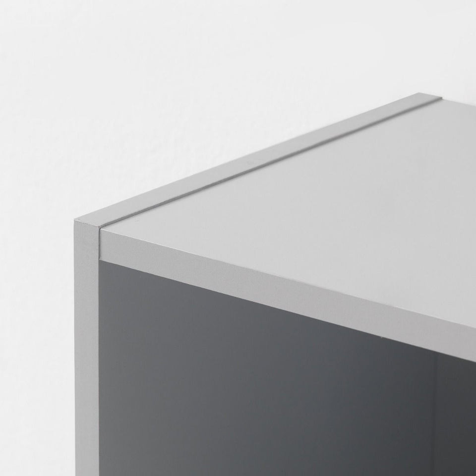 Tall Light Grey Bookcase – 4 Adjustable Shelves for Home Storage