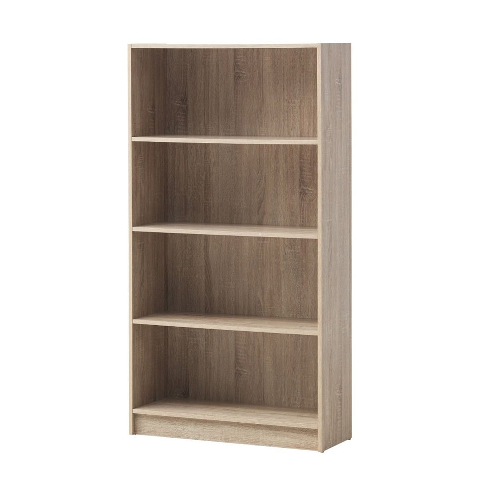 Tall Sonoma Oak Bookcase – 4 Adjustable Shelves for Home Storage