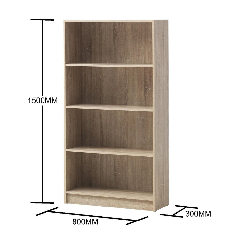 Modern Design Tall Bookcase 4 Tier Adjustable Shelves Unit.