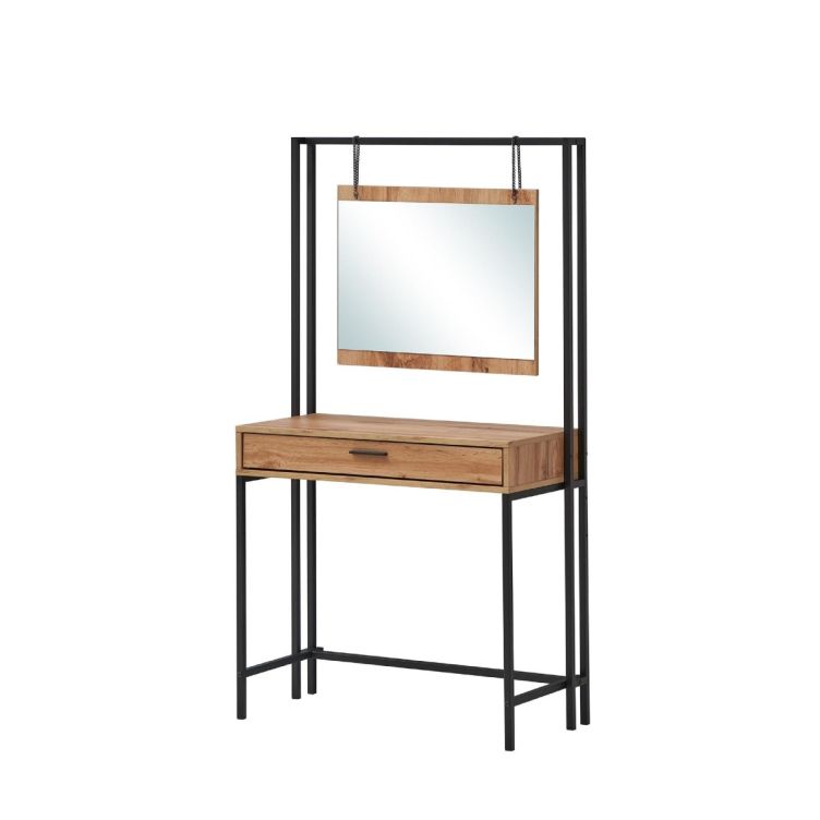 Dressing Table with Mirror Modern Makeup Vanity Table for Stylish Bedrooms- Wotan Oak