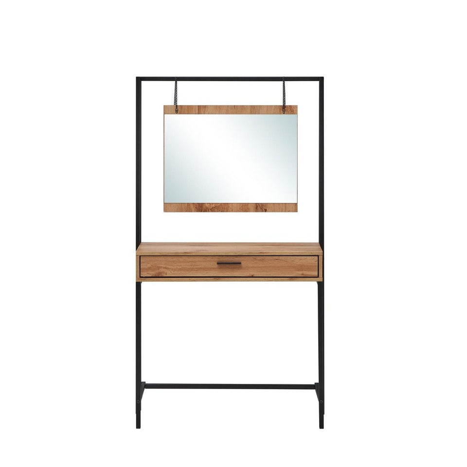 Dressing Table with Mirror Modern Makeup Vanity Table for Stylish Bedrooms- Wotan Oak