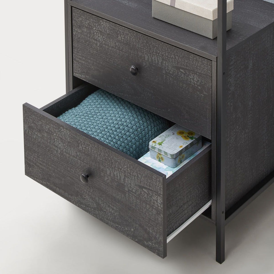Open Wardrobe with 2 Drawers  2 Shelves – Wardrobe Storage with Hanging Space and Shelving