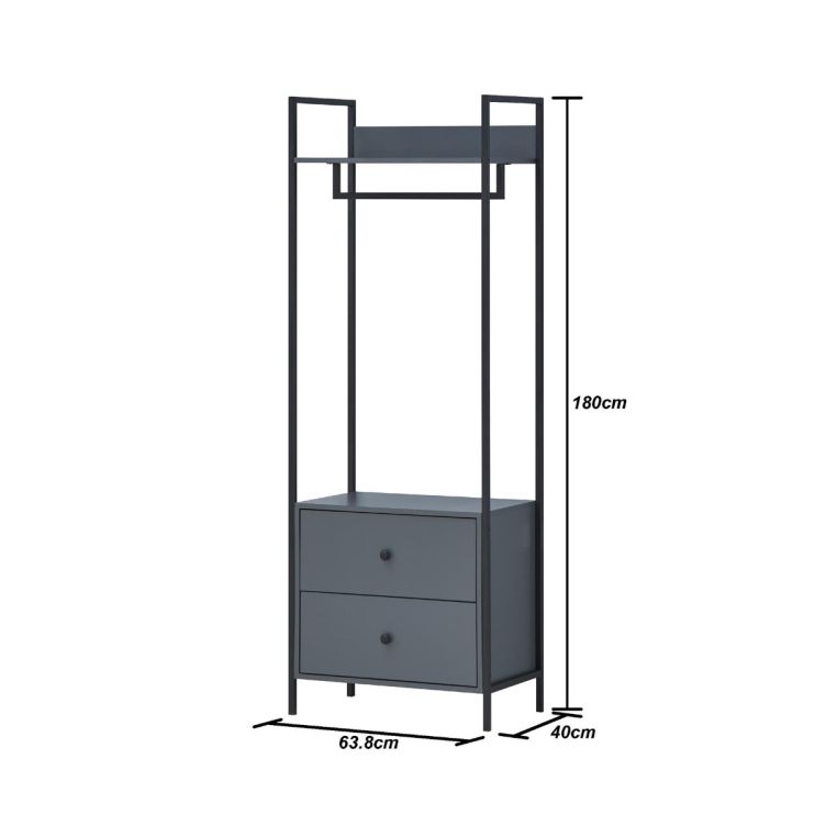 Open Wardrobe with 2 Drawers Stylish Bedroom Furniture for Wardrobe Storage and Organisation