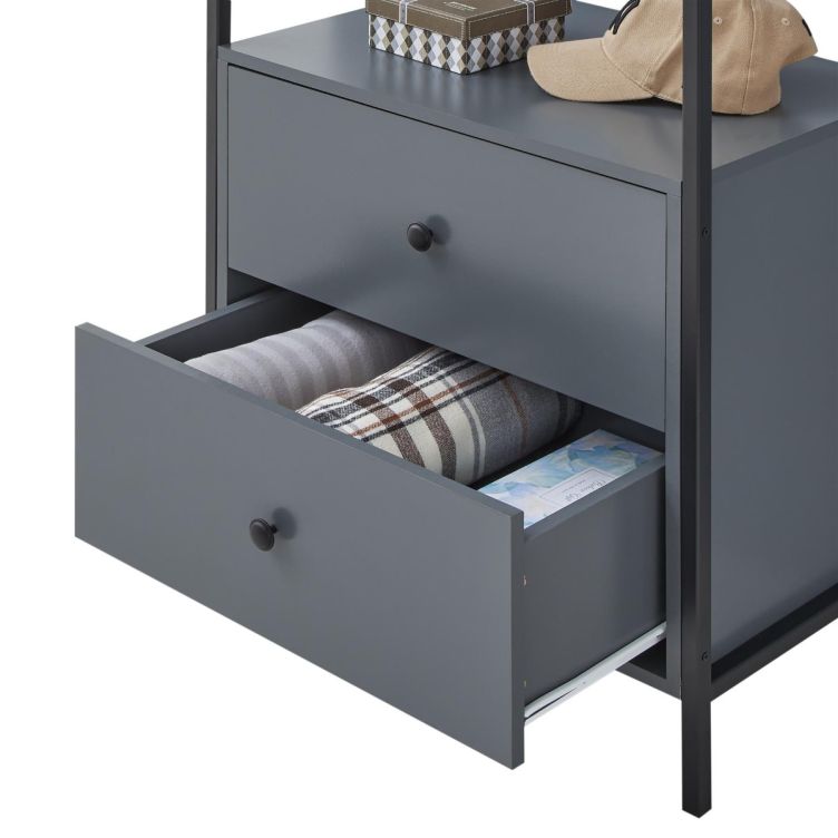 Open Wardrobe with 2 Drawers Stylish Bedroom Furniture for Wardrobe Storage and Organisation