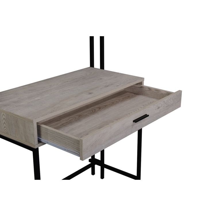 Stylish Ash Oak Dressing Table with Mirror – Modern Makeup Desk for Elegant Bedrooms