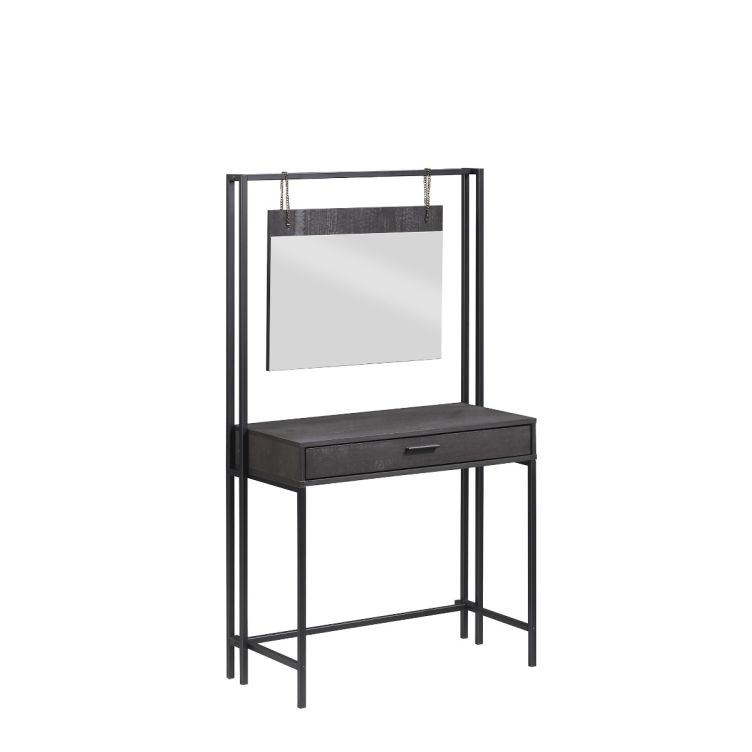 Stylish Black Dressing Table with Mirror – Modern Makeup Desk for Elegant Bedrooms