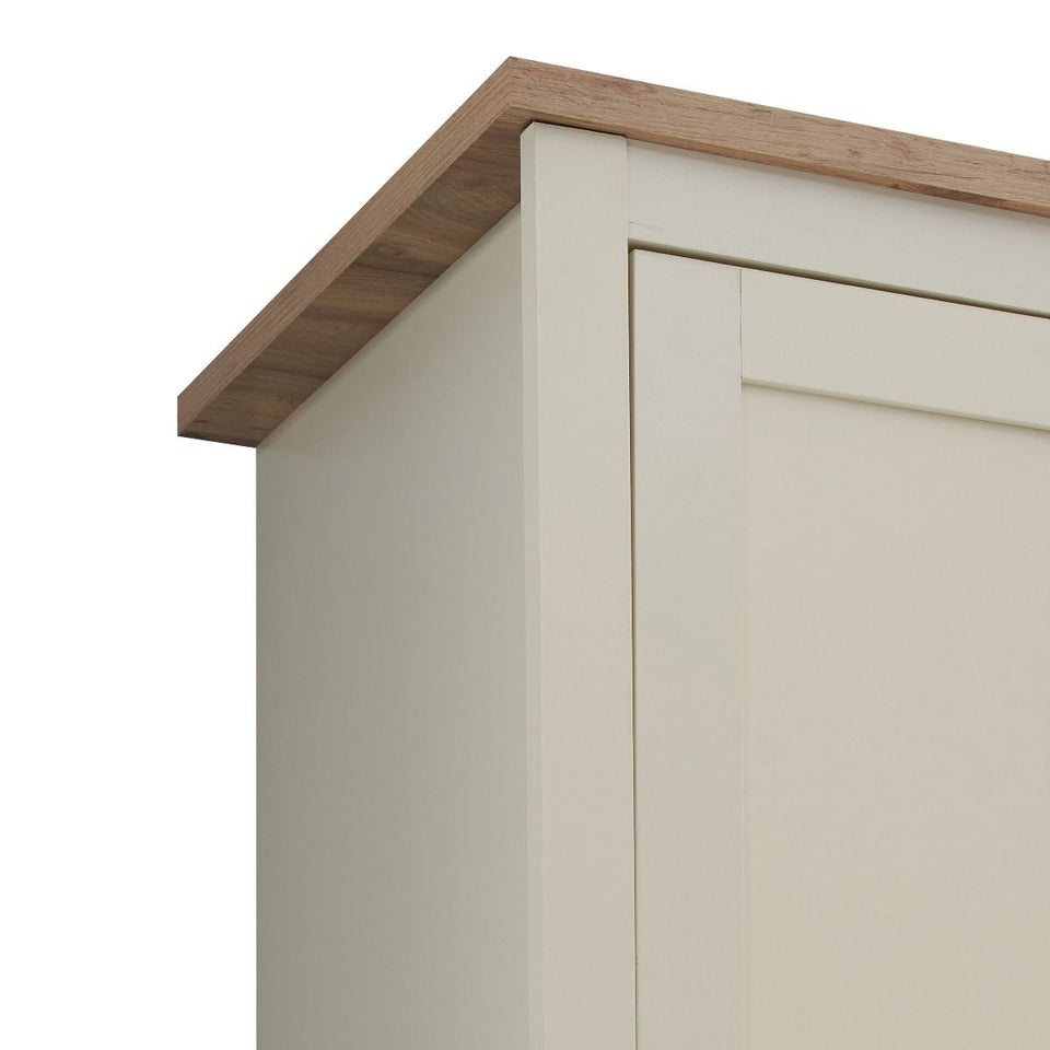Ite 3 Piece Bedroom Set 3 Door Wardrobe, 3+4 Chest of Drawers, 2 Drawer Bedside Table - Cream and Oak Effect