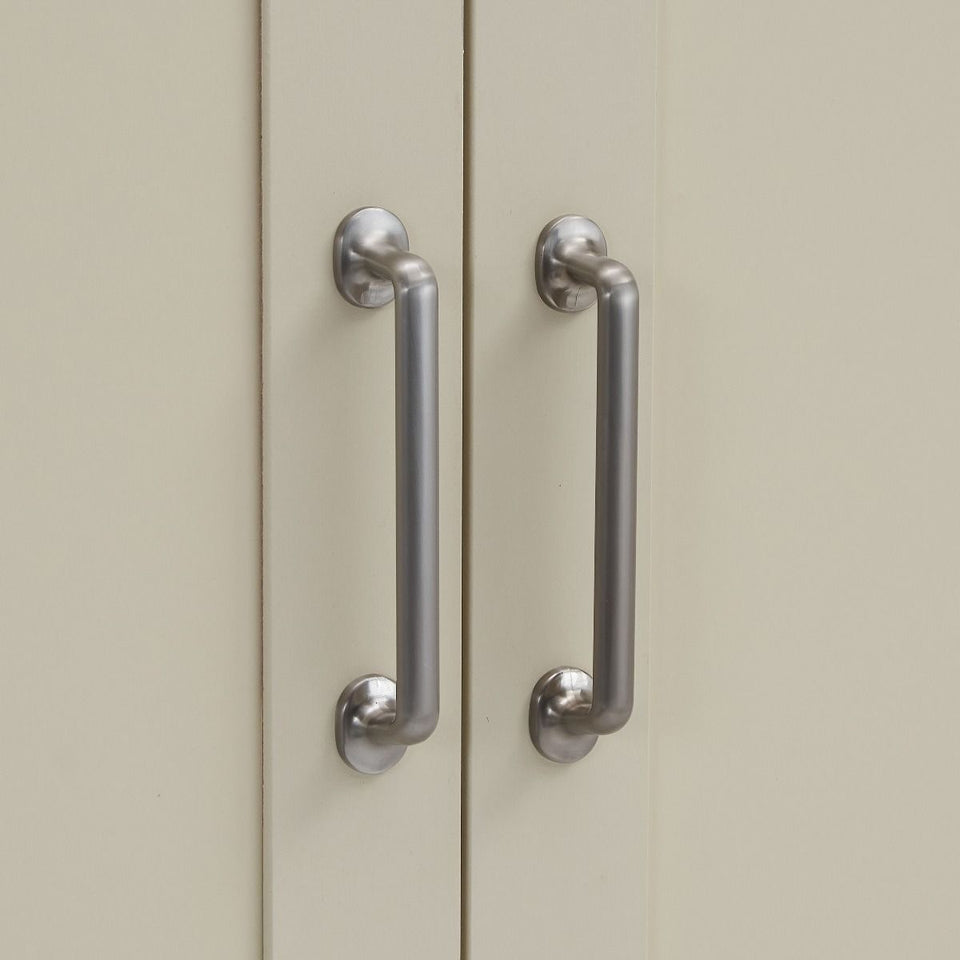 Ite 3 Piece Bedroom Set 3 Door Wardrobe, 3+4 Chest of Drawers, 2 Drawer Bedside Table - Cream and Oak Effect