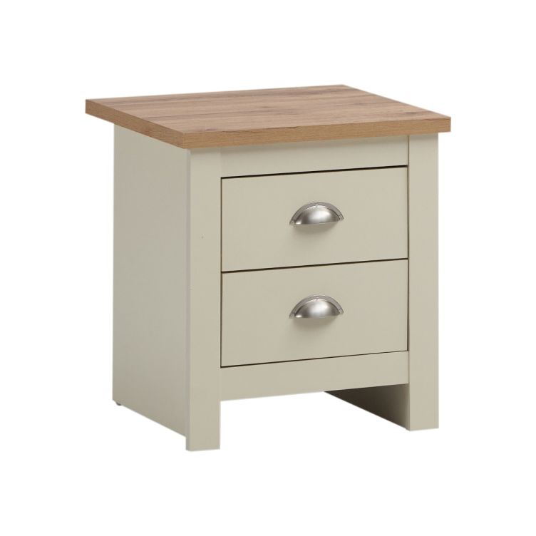 Ite 3 Piece Bedroom Set - 3 Door Wardrobe, 2+2 Chest of Drawers, 2 Drawer Bedside Table - Cream and Oak Effect