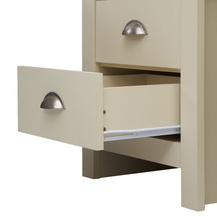 Ite 3 Piece Bedroom Set - 3 Door Wardrobe, 2+2 Chest of Drawers, 2 Drawer Bedside Table - Cream and Oak Effect