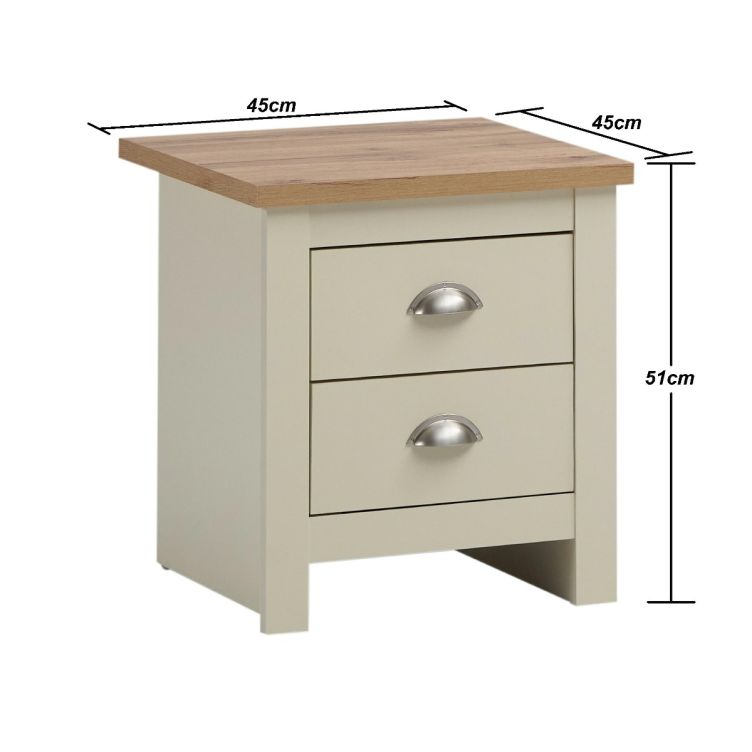 Ite 3 Piece Bedroom Set - 3 Door Wardrobe, 2+2 Chest of Drawers, 2 Drawer Bedside Table - Cream and Oak Effect