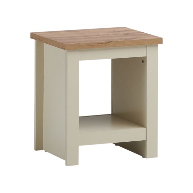 Ite Cream Lamp Side Table with Shelf Versatile Living Room and Bedroom Furniture