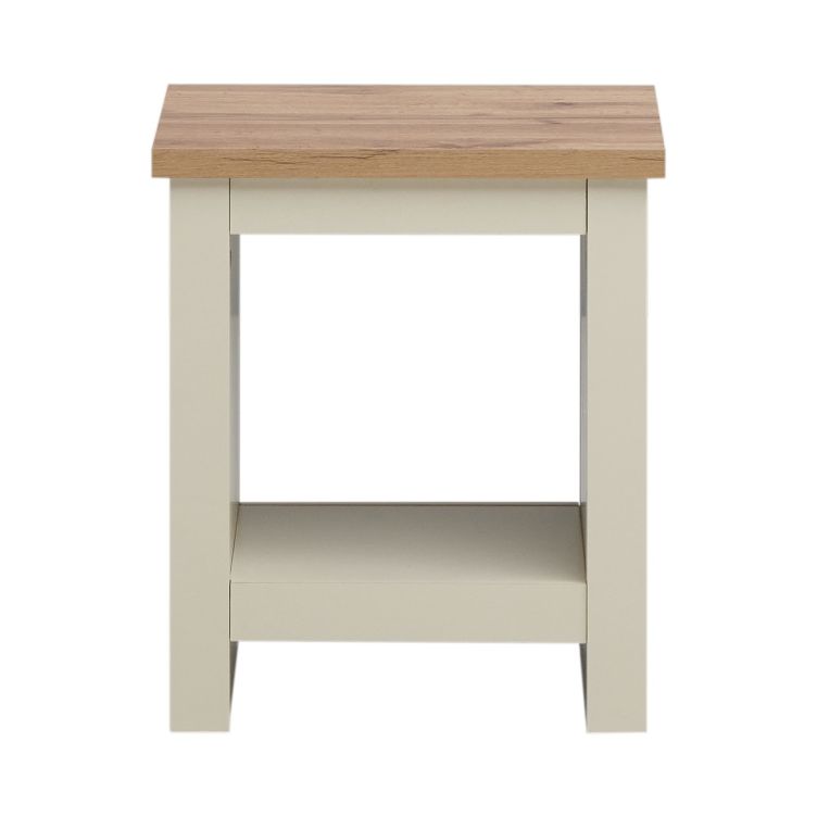 Ite Cream Lamp Side Table with Shelf Versatile Living Room and Bedroom Furniture
