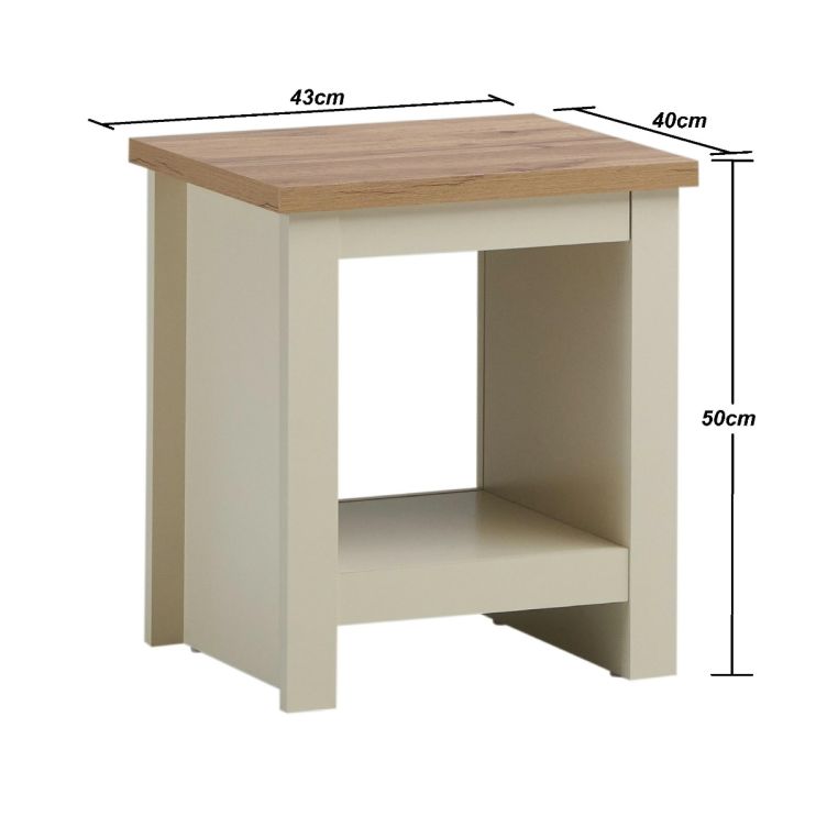 Ite Cream Lamp Side Table with Shelf Versatile Living Room and Bedroom Furniture