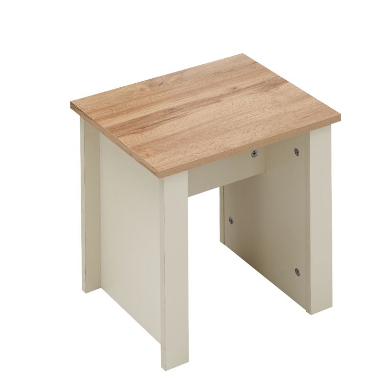 Hearth Cream Dressing Table with 3 Drawers – Elegant Bedroom Vanity with Oak-Effect Top