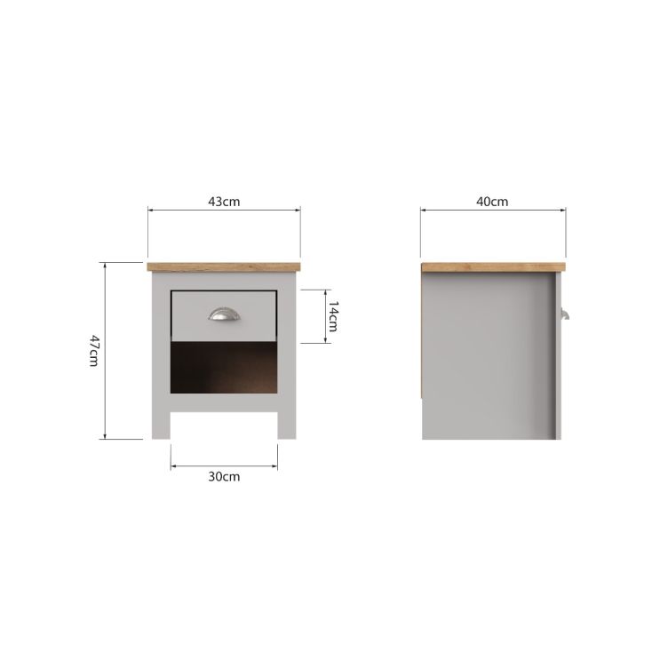 Modern Light Grey Nightstand with 1 Drawer Versatile Bedside Table for Bedroom & Living Room