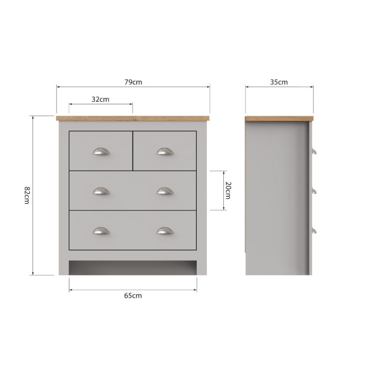 Stylish Light Grey Chest of Drawers 4 Drawer Bedroom Furniture Modern Bedside Cabinet & Storage Solution