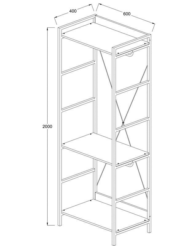Alaga Wardrobe with Hanging Rail and Shelves 3 – Riviera Oak Wardrobe Storage Cupboard for Bedroom Furniture