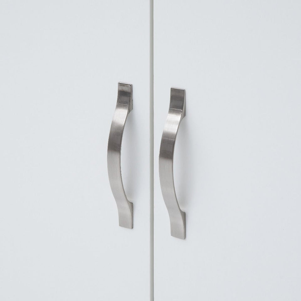 3-Door White Wardrobe with Hanging Rail, Shelves, and Drawers – Modern Bedroom Storage