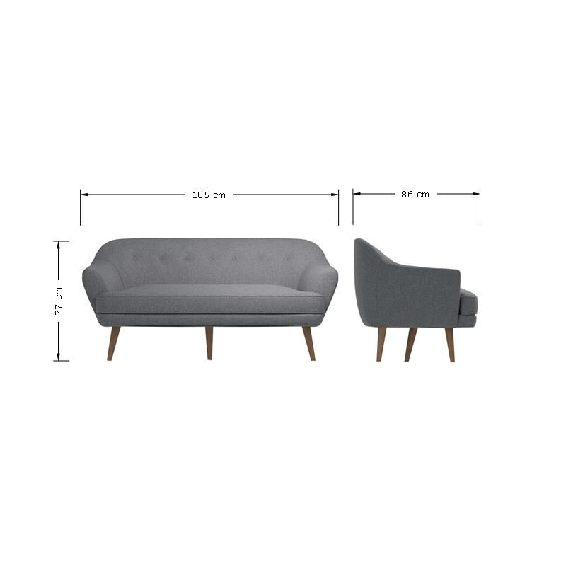 SNOWDONIA 3 SEATER SOFA LIGHT GREY