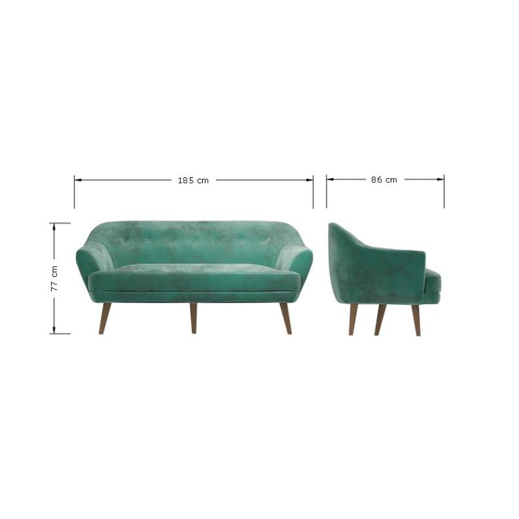 SNOWDONIA 3 SEATER SOFA GREEN