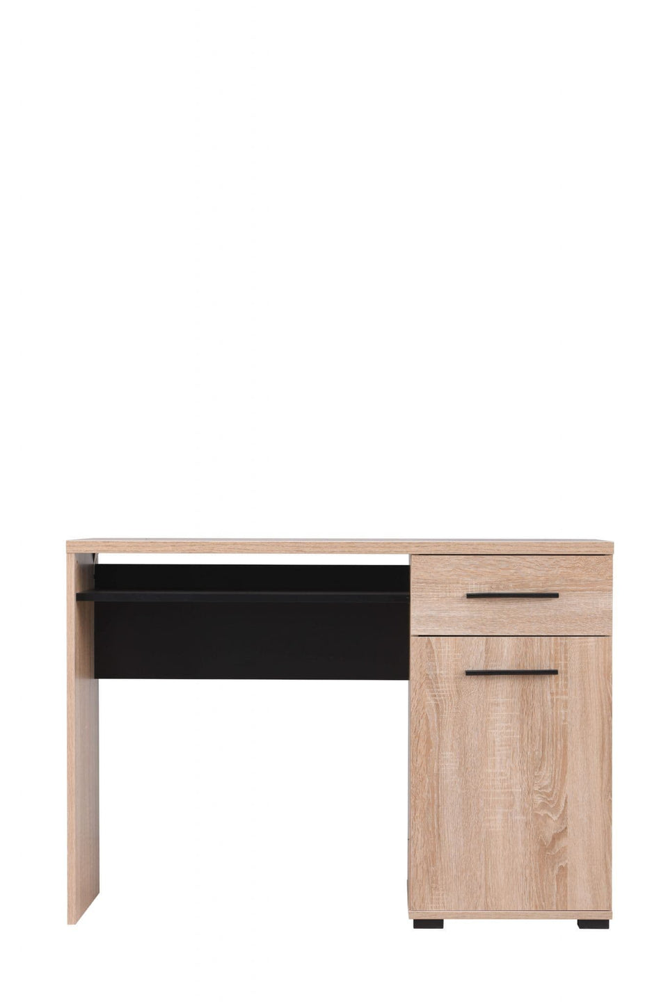 Elara Sonoma Oak Effect and Black Desk Home Office Desk, Study Table, Computer Desk, Laptop Workstation