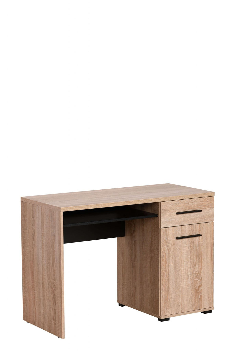 Elara Sonoma Oak Effect and Black Desk Home Office Desk, Study Table, Computer Desk, Laptop Workstation