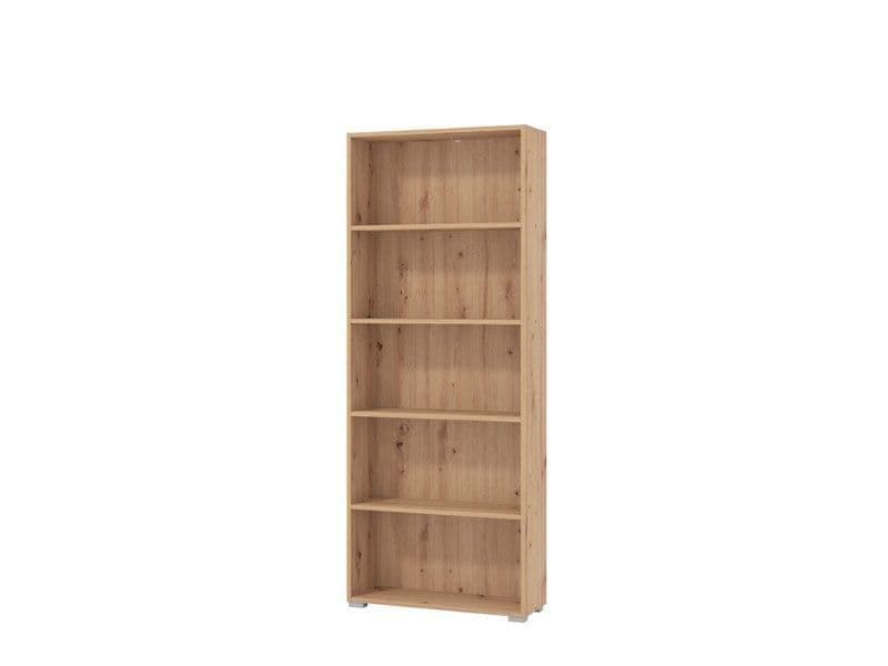 Thomas White and Oak Effect Narrow Tall Bookcase by Lavish Kitchen Isle, 176.5cm high, vertical storage with multiple shelves