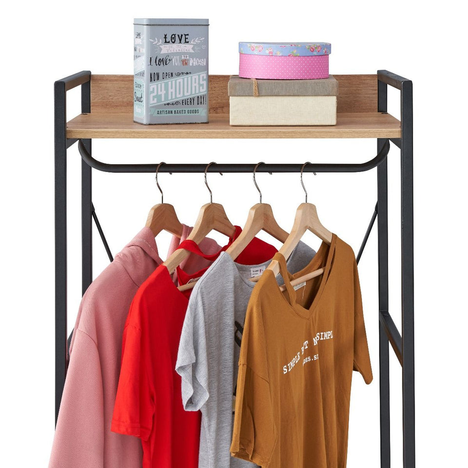 Alaga Wardrobe with Hanging Rail and Shelves 3 – Riviera Oak Wardrobe Storage Cupboard for Bedroom Furniture