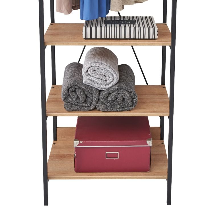 Alaga Wardrobe with Hanging Rail and 4 Shelves – Riviera Oak Wardrobe Storage Cupboard for Bedroom Furniture